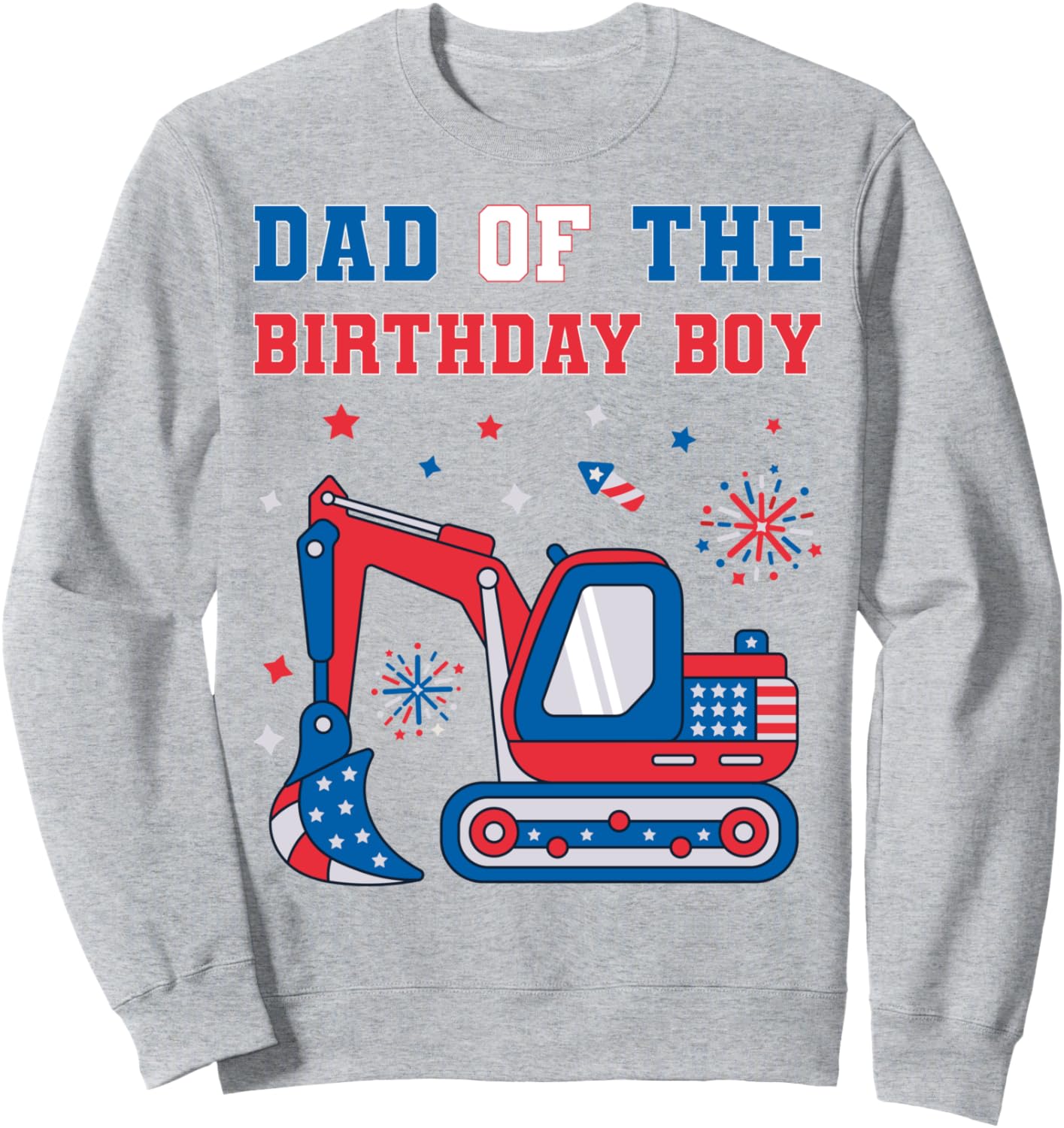 

Патриотическая строительная толстовка на 4-й день рождения папы именинника Family Look 4 Year Old Excavator Decorations Gifts, серый