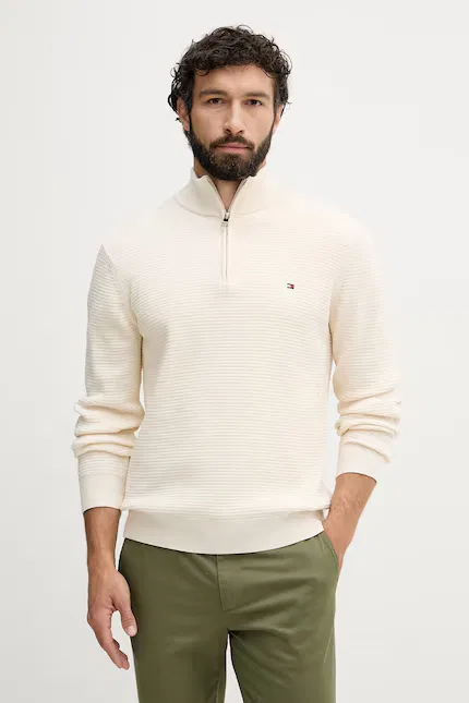 Свитер хлопковый Pullover Tommy Hilfiger, бежевый