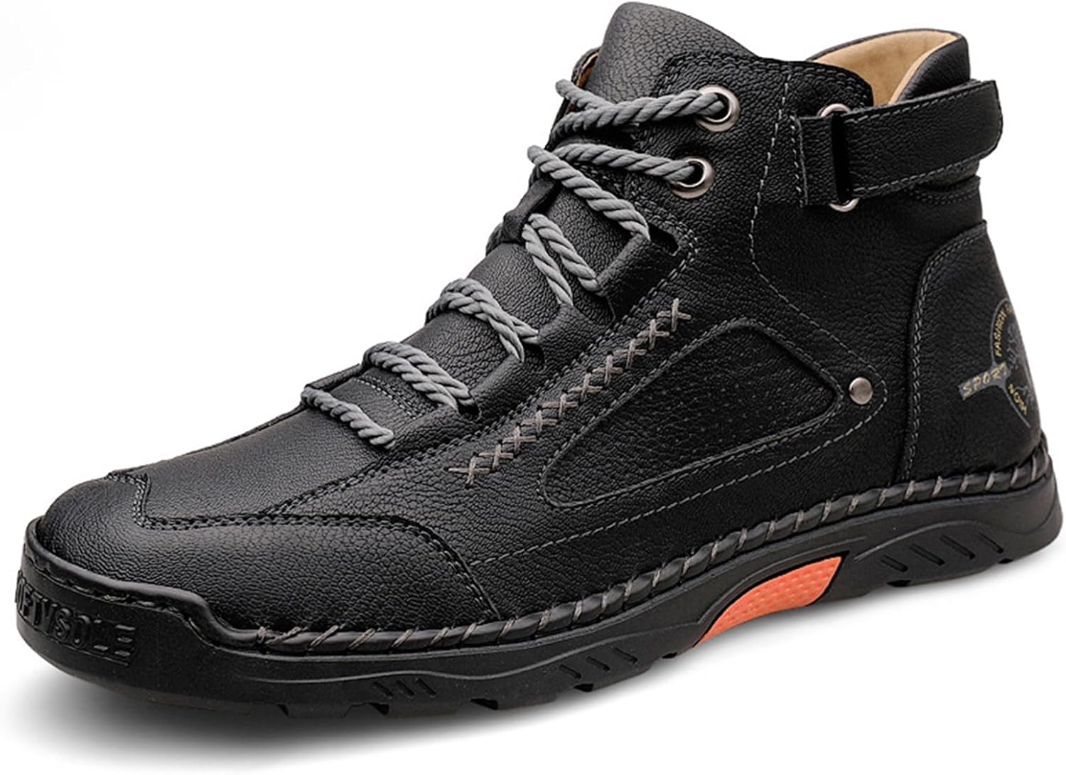 

Мужские ручной работы ботинки Чукка с плоской подошвой, удобные, с круглым носком, мягкой подошвой, противоскользящие, на шнуровке, для работы, вождения, повседневной носки, прогулок и офиса Bedgmdeg, черный