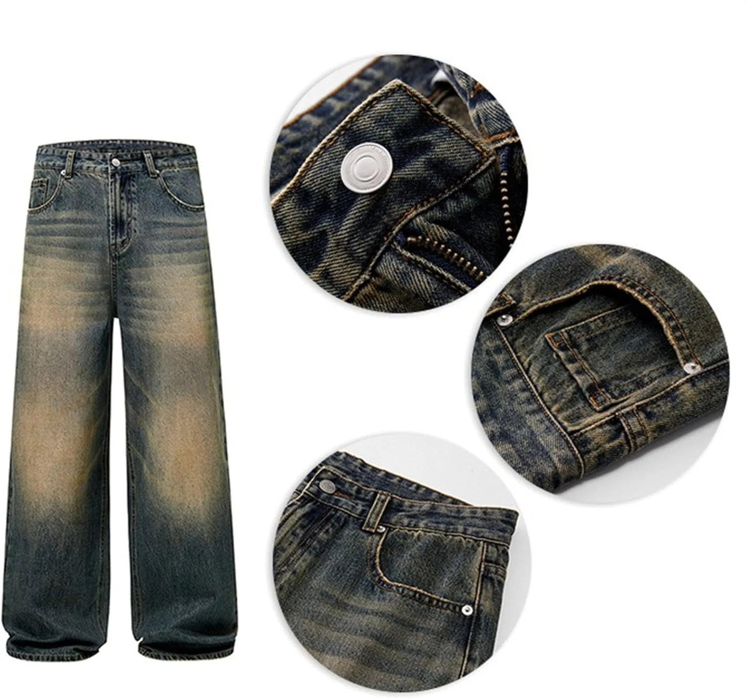 Джинсы свободного кроя, Vintage Washed, O Rusty Blue — фото 4