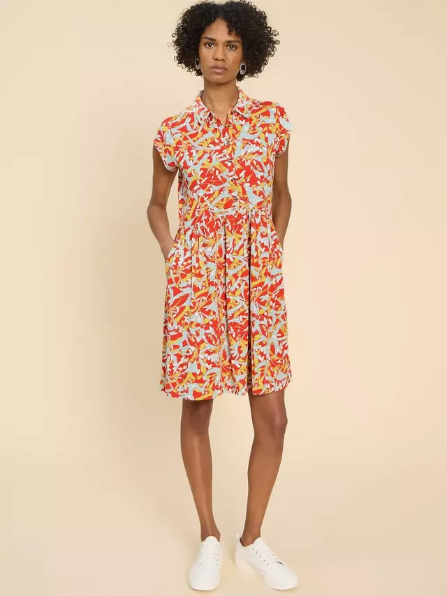 

Платье White Stuff Everly Jersey Shirt, цвет orange/multi