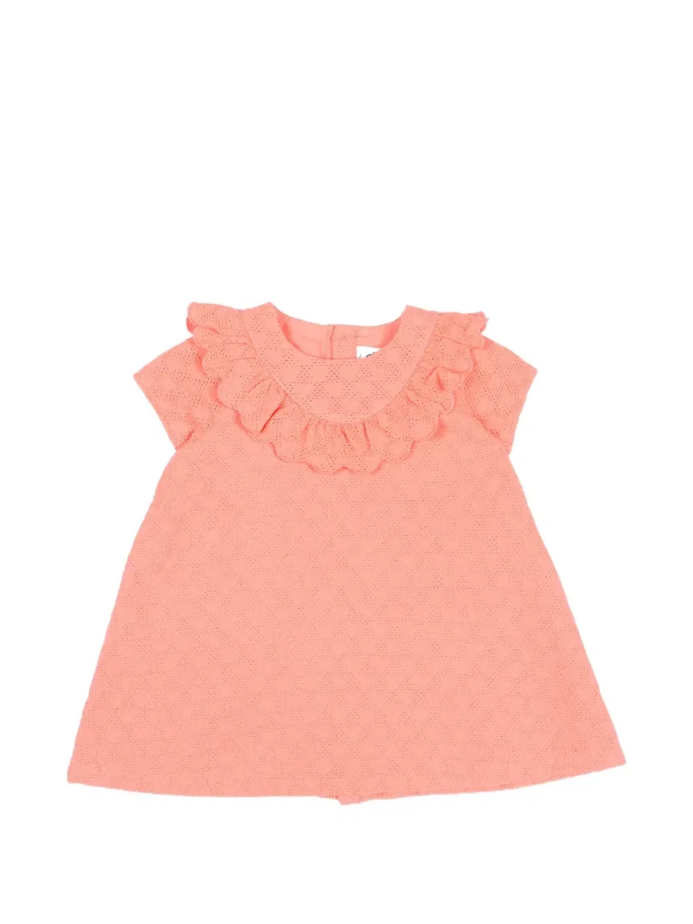 Платье с короткими рукавами и оборками Petit Bateau, розовый