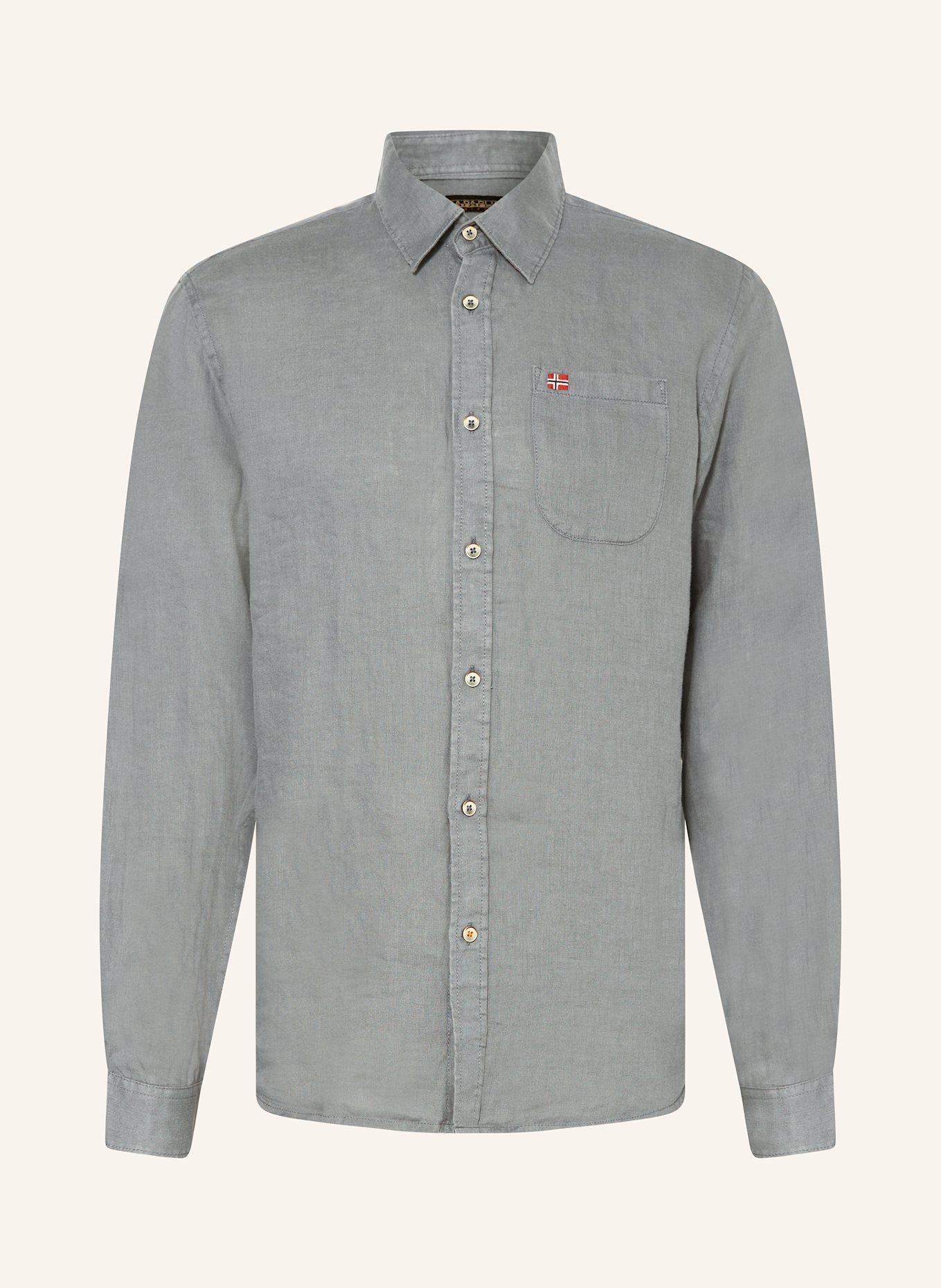

Льняная рубашка g-linen ls regular fit Napapijri, серый