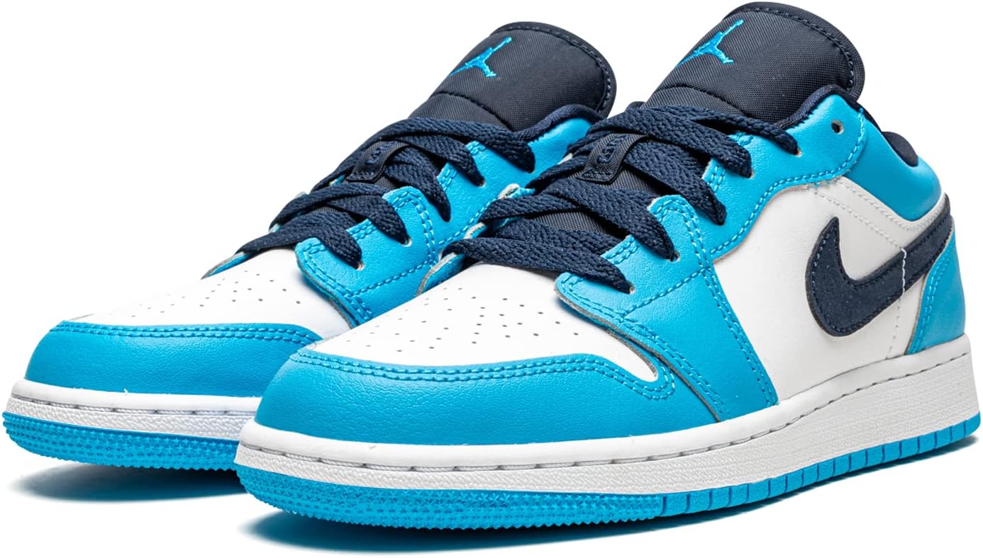 Детские кроссовки Nike Air Jordan 1 Low для школы, белый/синий — фото 2