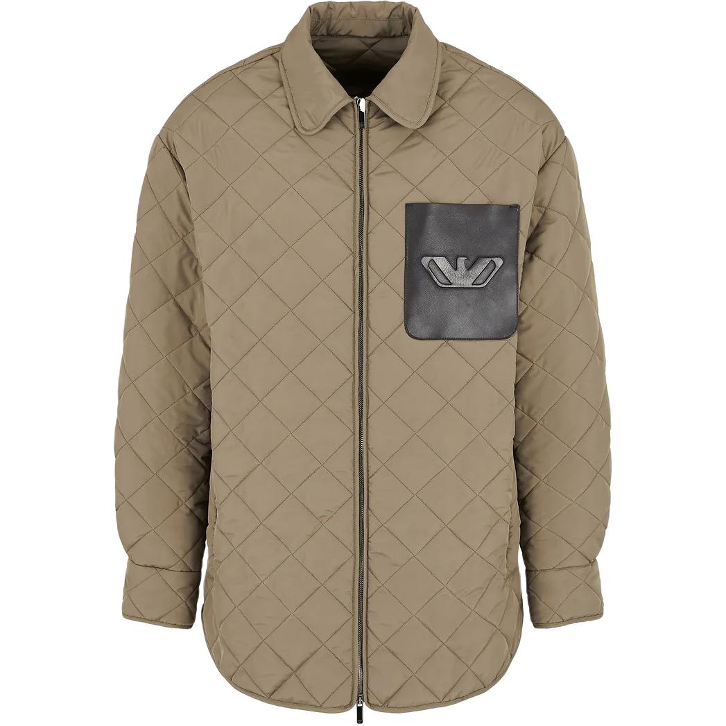 EMPORIO ARMANI Стеганая куртка с тисненым логотипом, Brown — фото 3