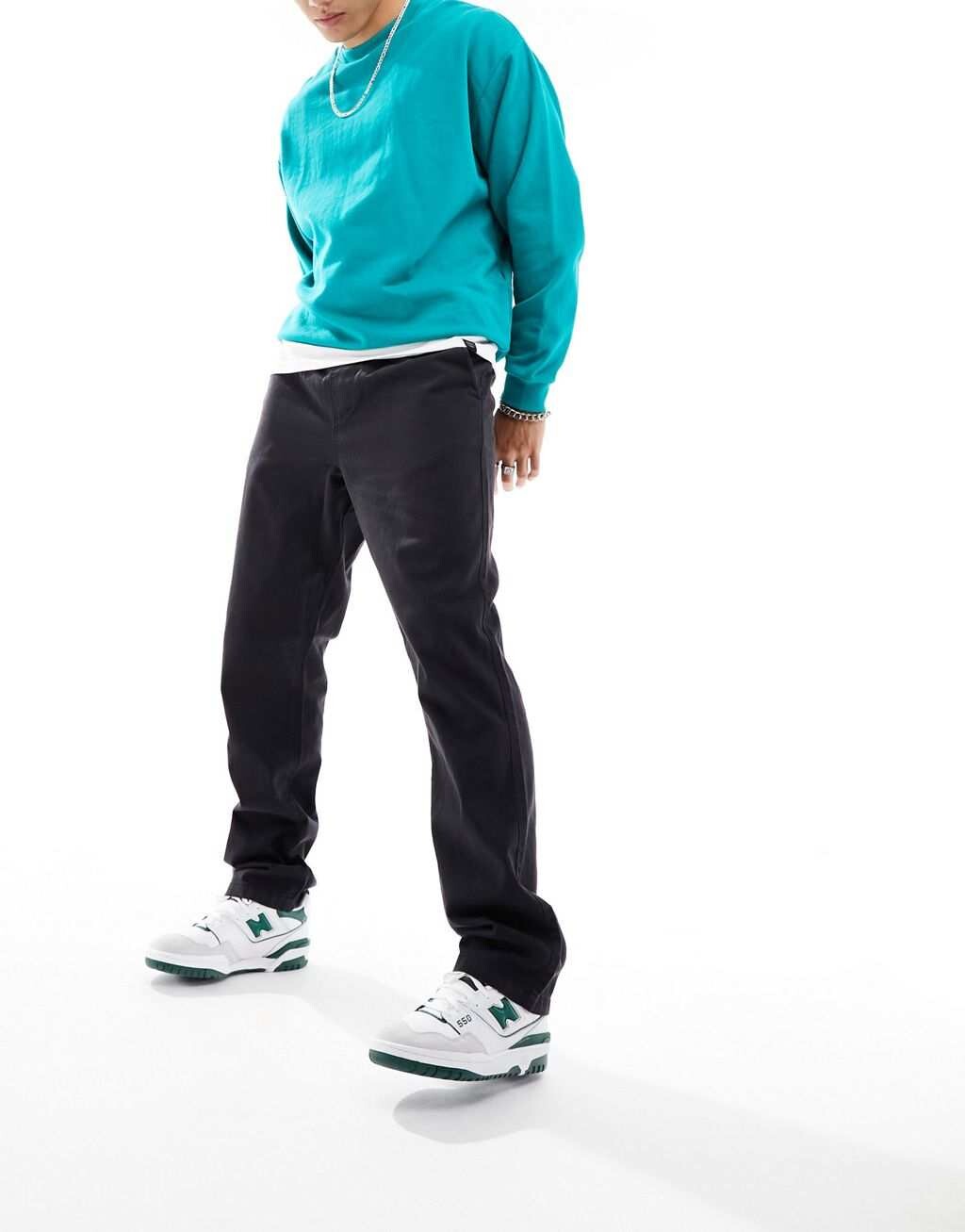 

Черные прямые брюки без застежки с резинкой на талии ASOS DESIGN, Черный, Черные прямые брюки без застежки с резинкой на талии ASOS DESIGN