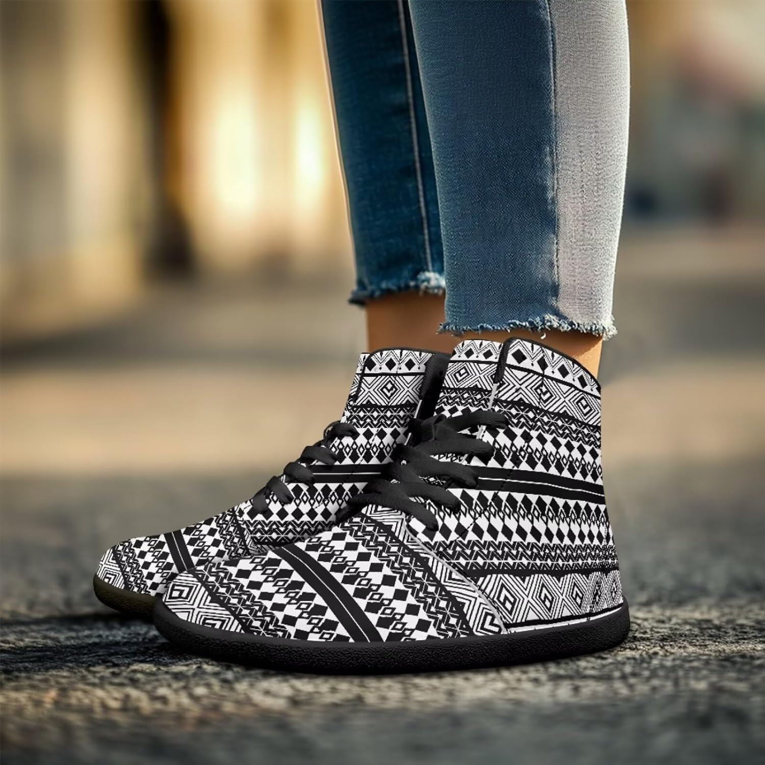Кроссовки Binienty High Top Barefoot для женщин и мужчин, модные с нулевым перепадом, водонепроницаемые походные ботинки из ПУ-кожи, черный — фото 3