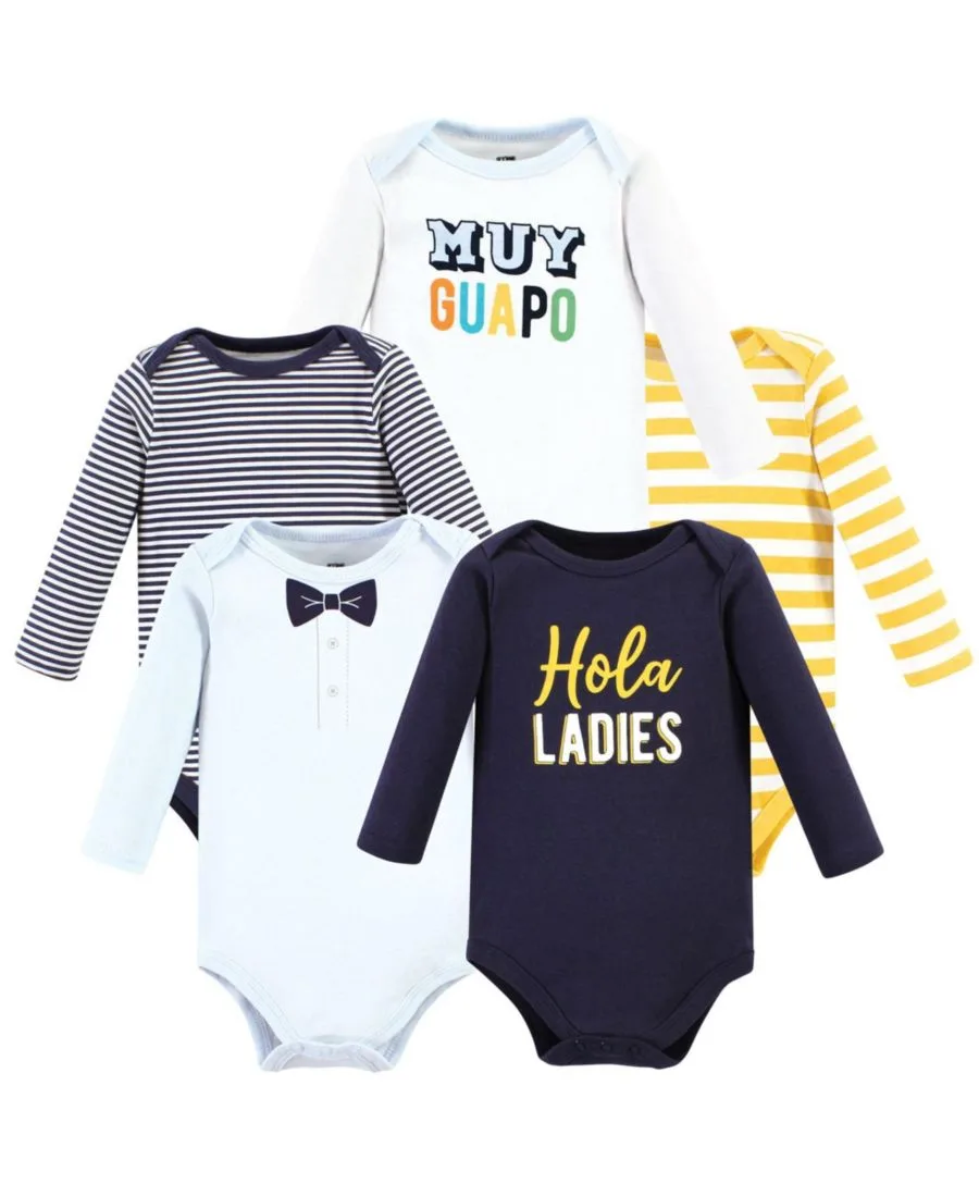 Коллекция из пяти хлопковых боди с длинными рукавами Hudson Baby, Hola Ladies 5-Pack