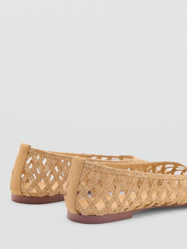 Ros Open Weave балетки на каблуке Mango, Medium Brown — фото 3