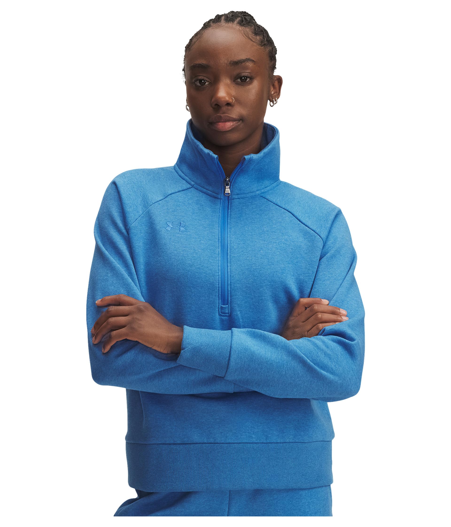 

Толстовка Under Armour Rival Fleece 1/2 Zip, цвет Blue Atlantis Light Heather/Blue Atlantis