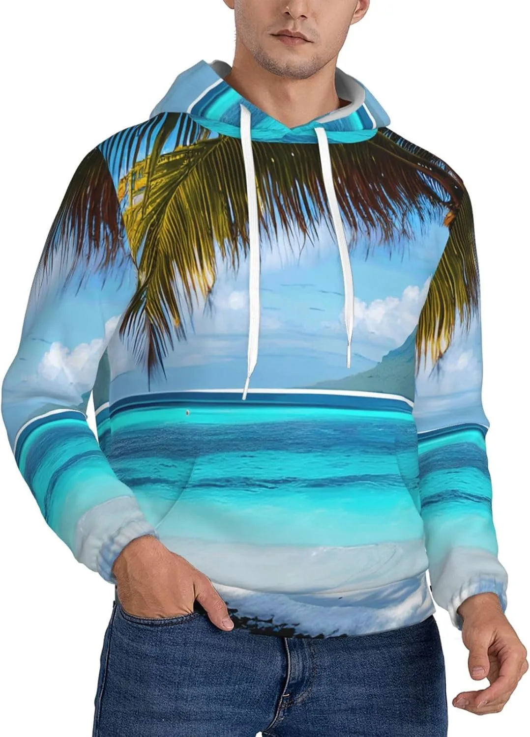 

Толстовка с капюшоном BaerK для мужчин, с принтом Tahiti Beach