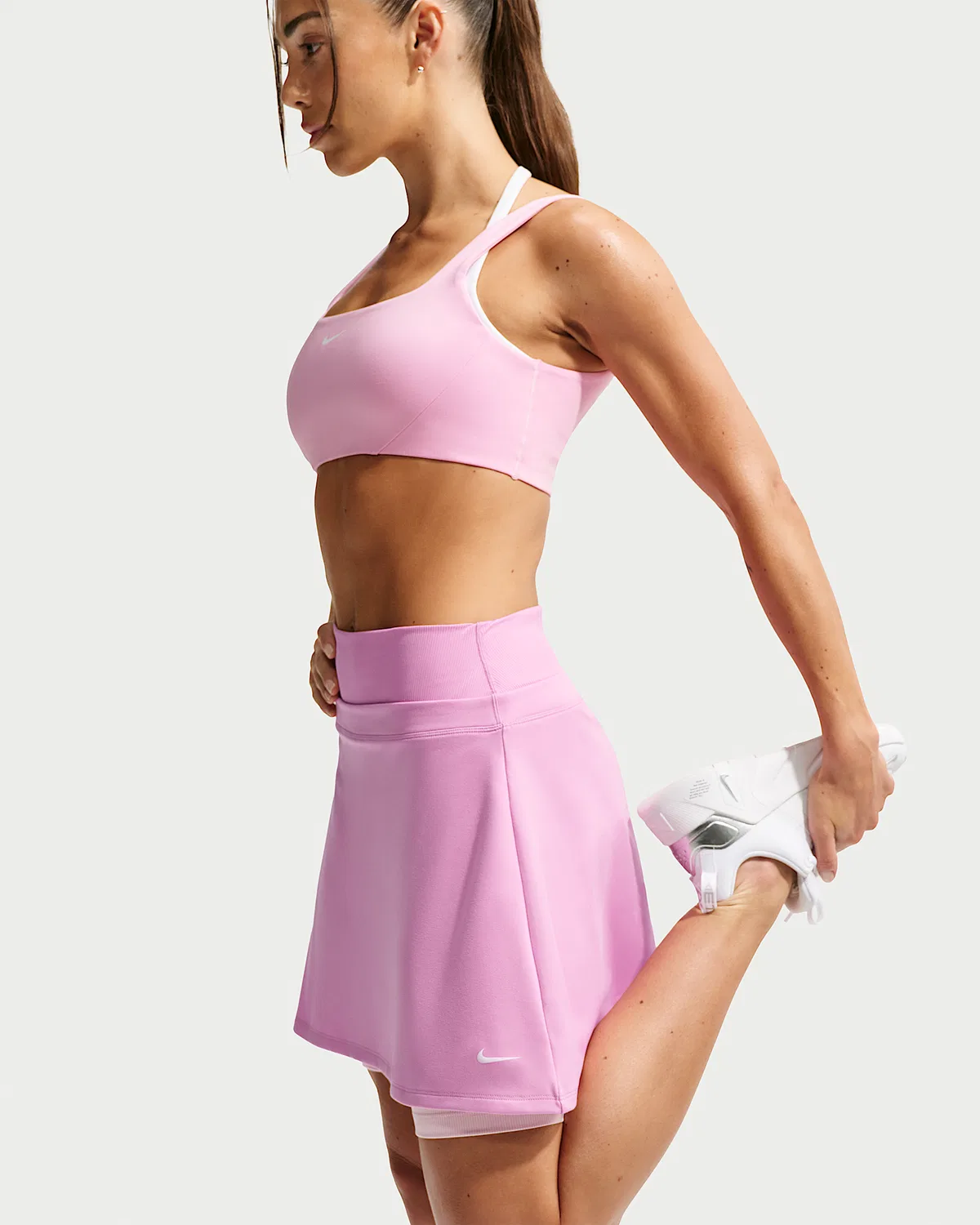 Женская юбка Dri-FIT Nike One, Light Magenta/Pink Foam/White — фото 4