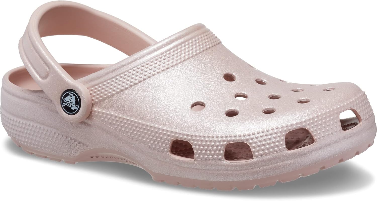 Унисекс сабо Crocs Classic с блестками, розовый — фото 2