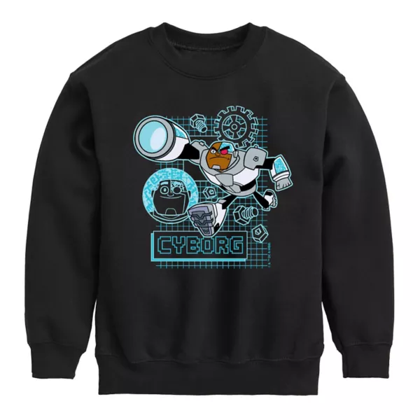 

Флисовая толстовка Teen Titans Go Cyborg для мальчиков 8-20 лет Licensed Character, черный