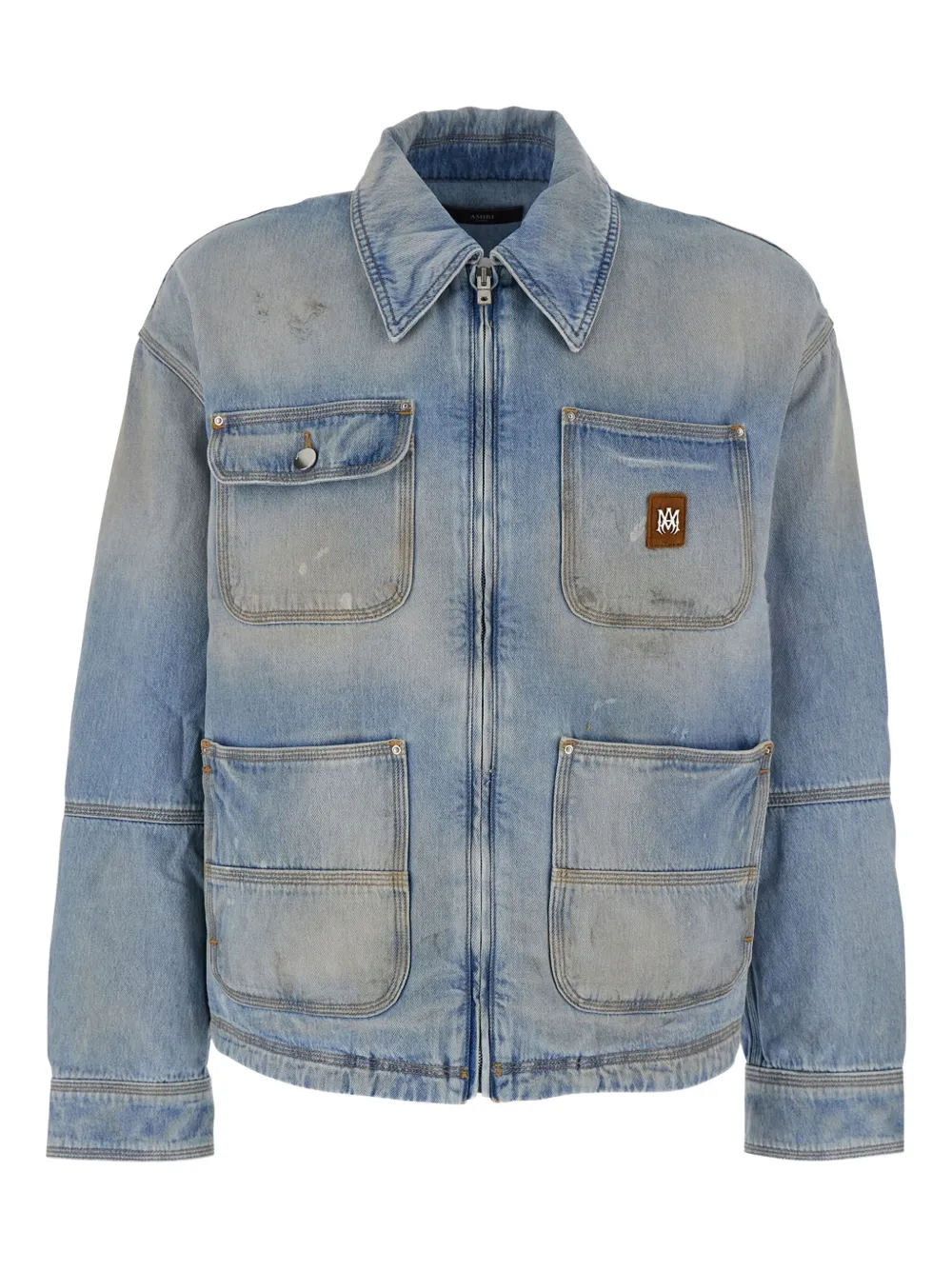 

Джинсовая куртка с нашивкой-логотипом AMIRI, синий