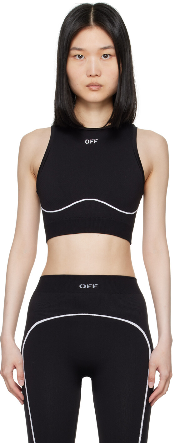 

Черный бесшовный спортивный бюстгальтер Off Stamp Off-White