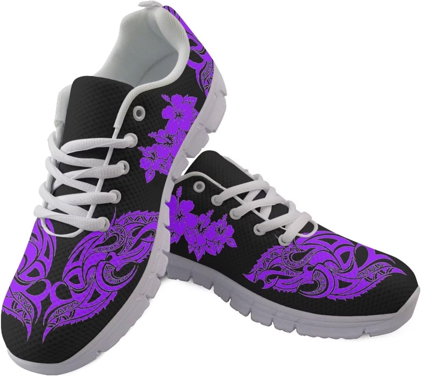 

Кроссовки для ходьбы и бега AmzPrint с гавайским полинезийским племенным принтом, для мужчин, пурпурный