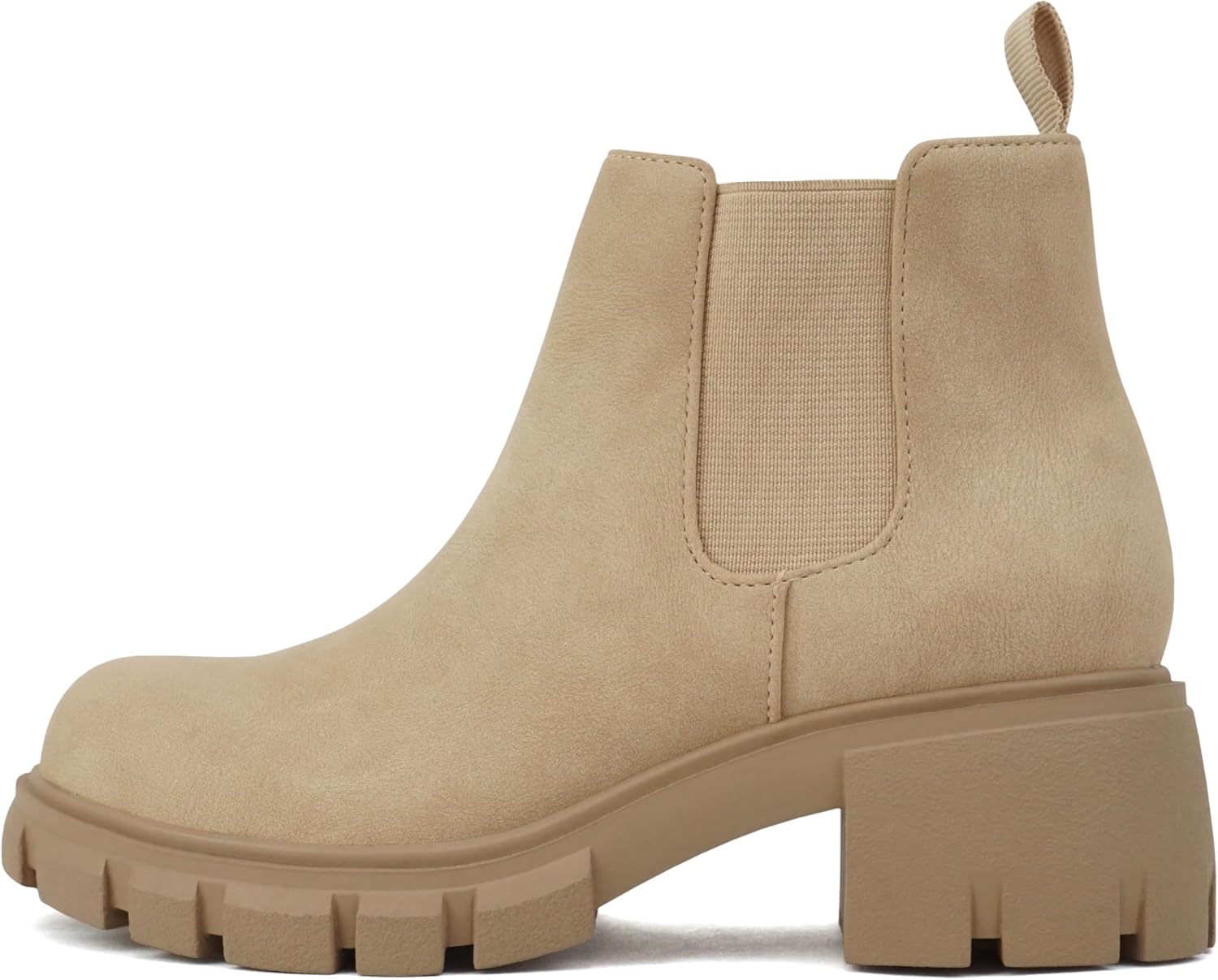 

Ботильоны Soda PIONEER-2 для детей/девочек с низким каблуком и подошвой Lug, стильные челси с двойной эластичной вставкой, бежевый