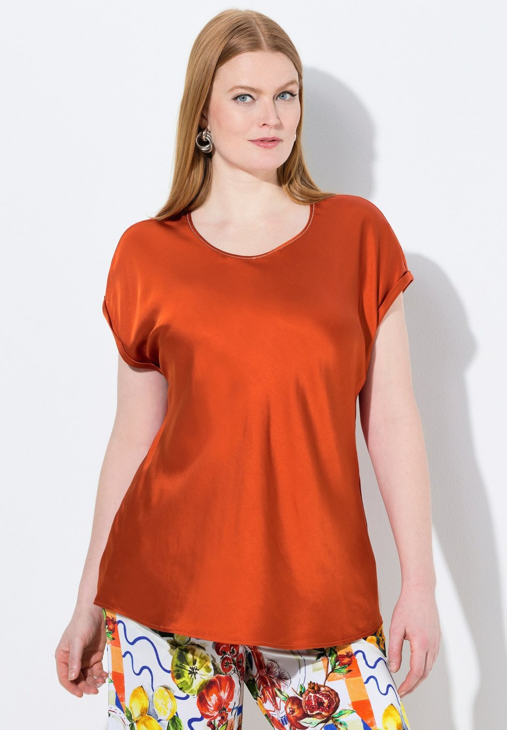 

Блуза CAP SLEEVE Ulla Popken, коричневый