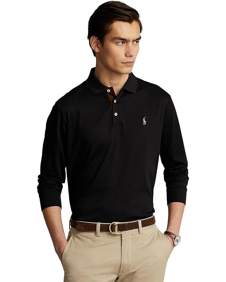 

Поло Polo Ralph Lauren Classic Fit Long Sleeve Soft Touch Polo Shirt, цвет Polo Black