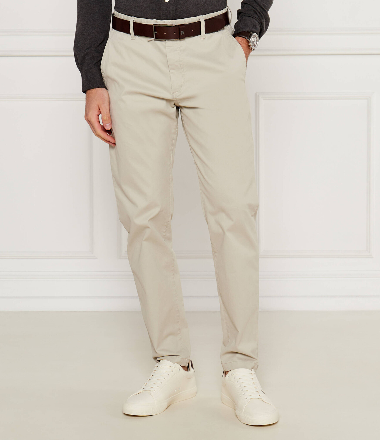 

Брюки BOSS ORANGE chino DS-1 Tapered fit, бежевый