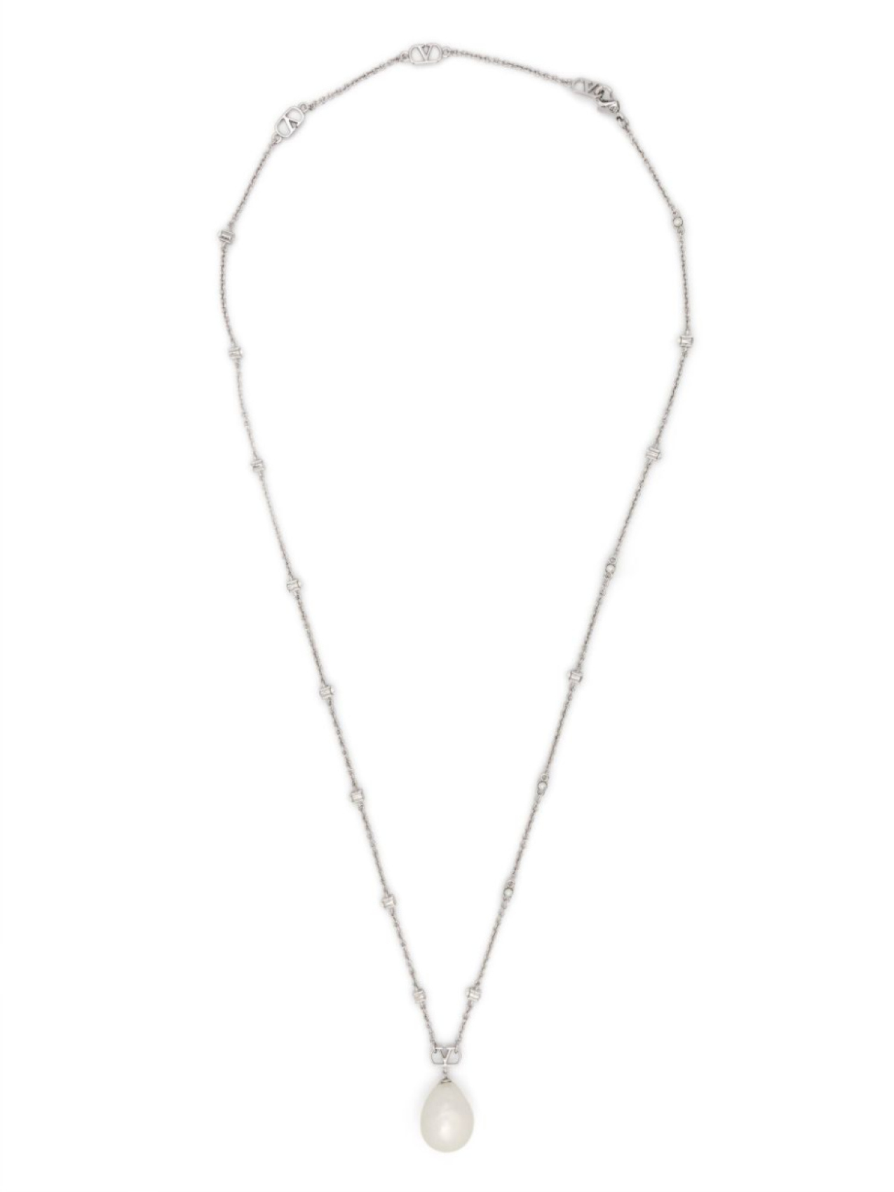 

Valentino Garavani колье с логотипом VLogo Signature, серебряный