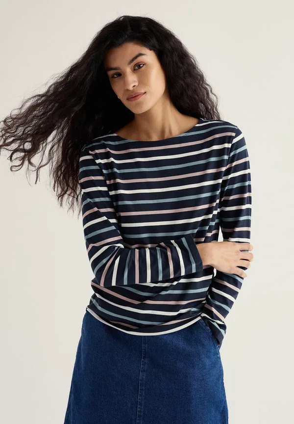 

Футболка с длинными рукавами в морском стиле Seasalt Cornwall, Navy Tri Breton Parsnip, Синий, Футболка с длинными рукавами в морском стиле Seasalt Cornwall, Navy Tri Breton Parsnip