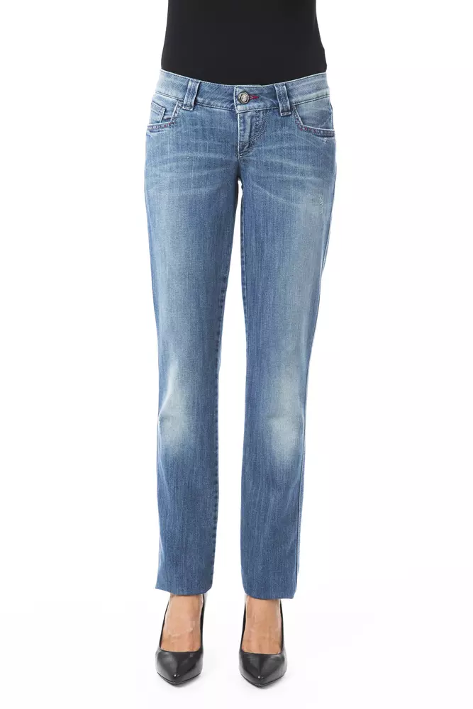 

Синие хлопковые женские джинсы BLU BYBLOS