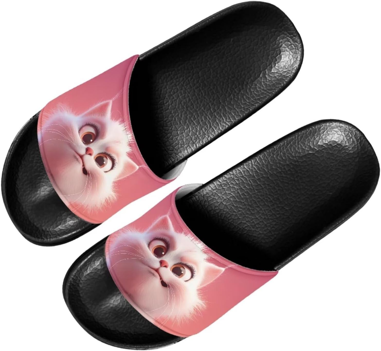 

Женские повседневные шлепанцы Forchrinse Black Cat с нотками музыки, мягкие нескользящие открытые тапочки, шлепанцы с плоской подошвой из ЭВА, мультиколор