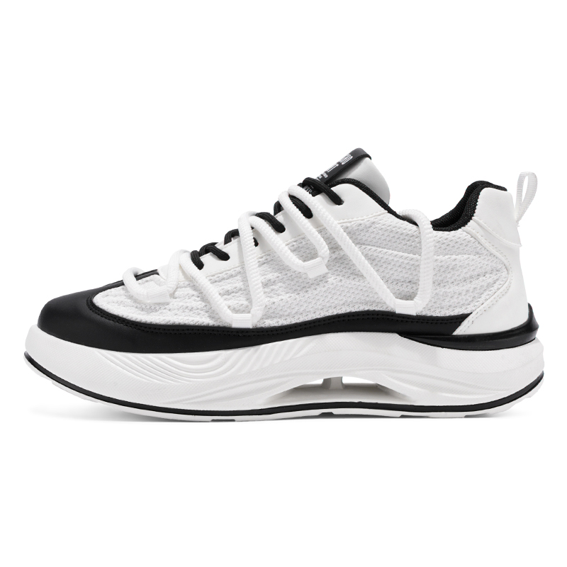 

JANECO Антискользящие износостойкие мужские кэжуал кеды низкие бело-черные, цвет White Black