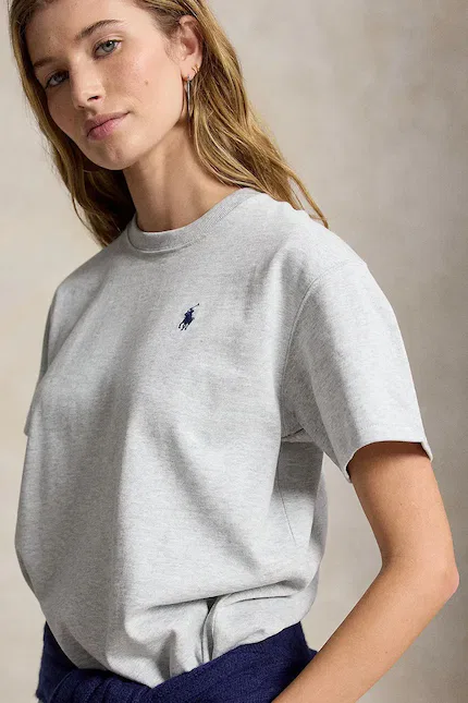 Футболка с коротким рукавом меланжевая Polo Ralph Lauren, серый — фото 4