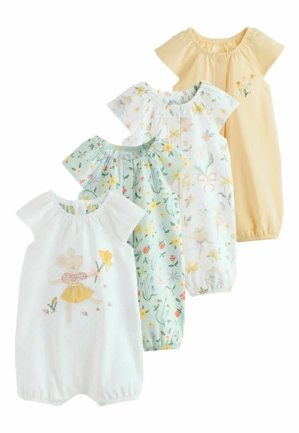 4 комбинезона в упаковке Next, Yellow And Blue Floral Fairy Mouse Pack