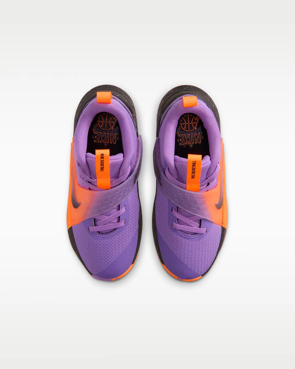 Детские кроссовки Nike Team Hustle D 12, Bright Violet/Total Orange/Cool Grey/Black — фото 4