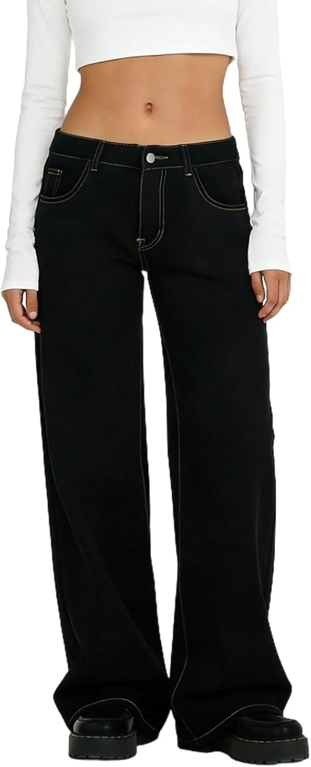 

Женские джинсы Low Rise Wide Leg Straight Loose в винтажном стиле Djeanxa