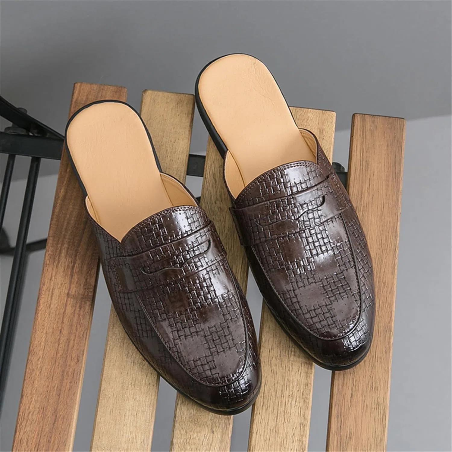 Мужские мюли Aimery Leather Slip-On Mules, коричневый — фото 4