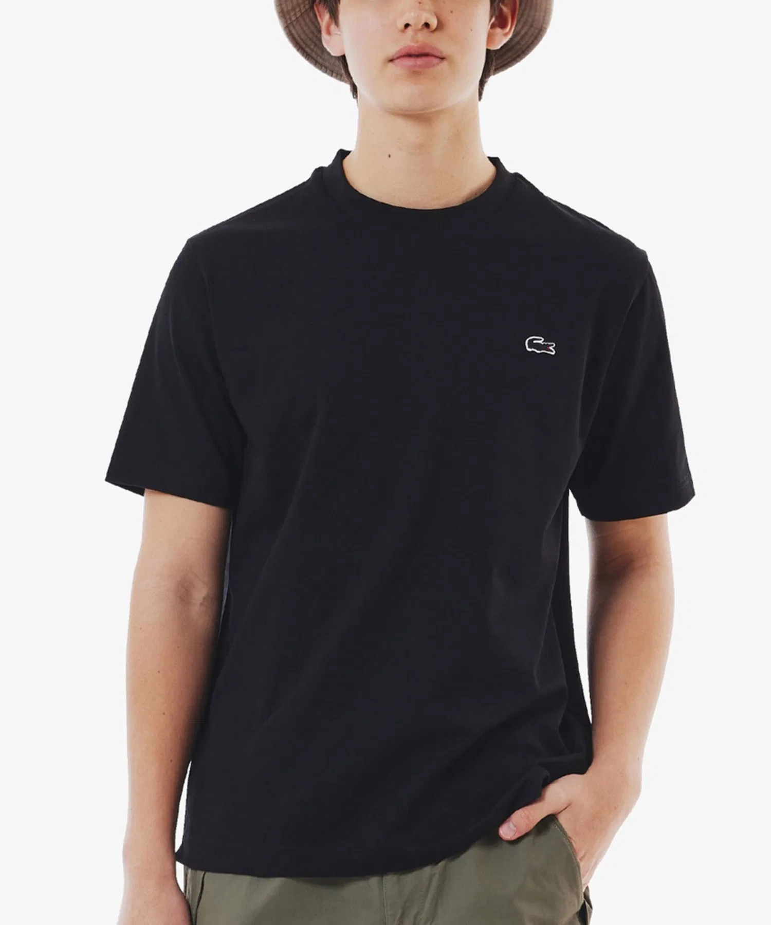 Футболка-поло Lacoste Outline Clock мужская, с вышитым логотипом, белый