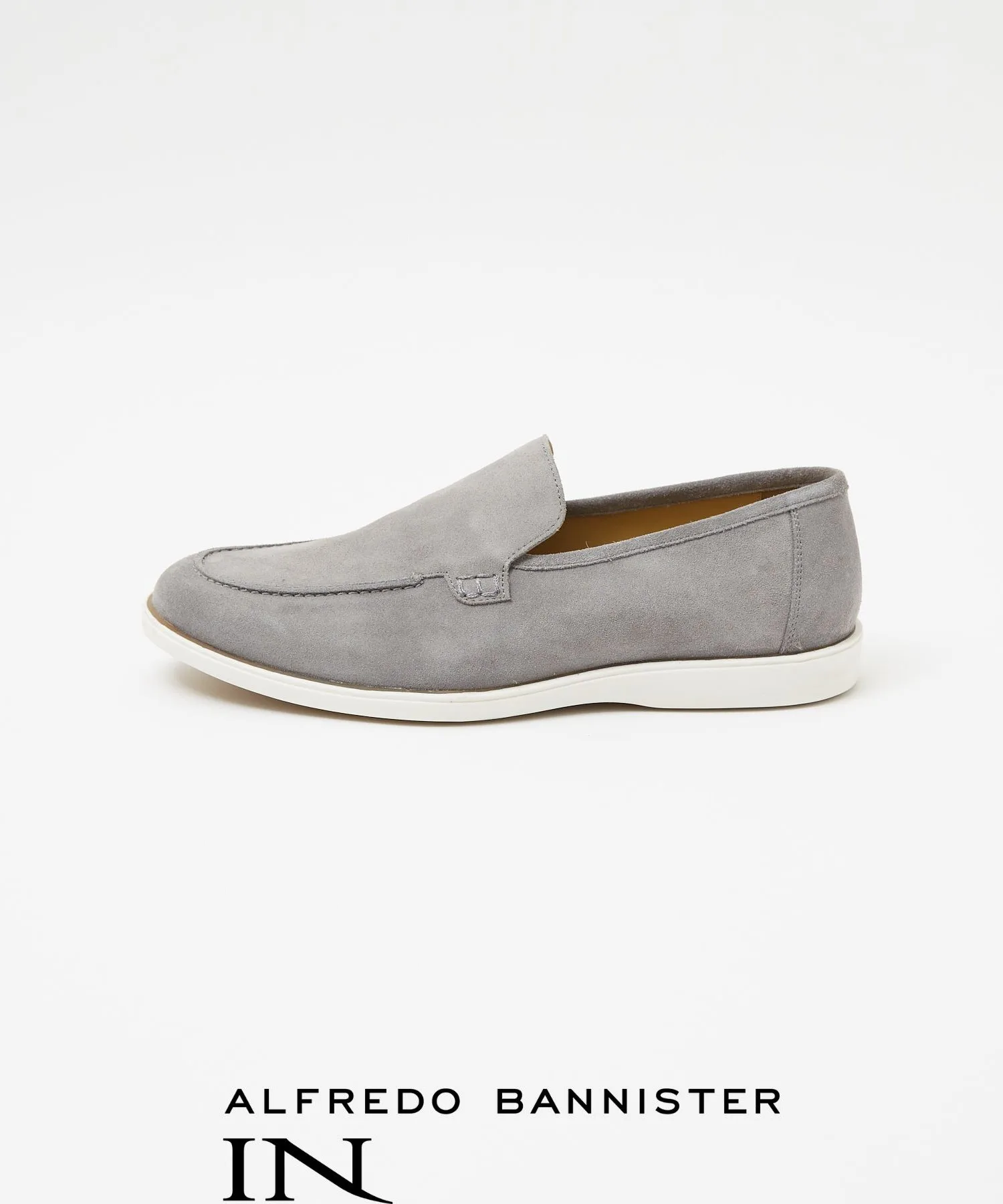 Мужские кожаные слипоны AlfredoBANNISTER серые