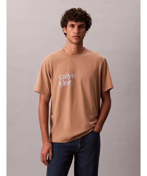

Футболка Regular fit Calvin Klein Jeans, бежевый