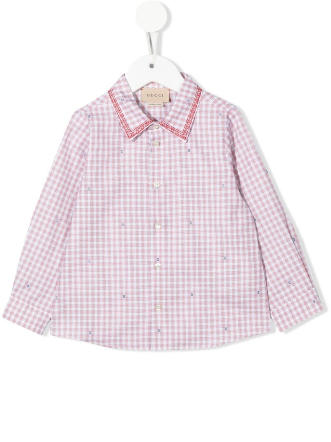

Gucci Kids рубашка оксфорд в клетку, белый