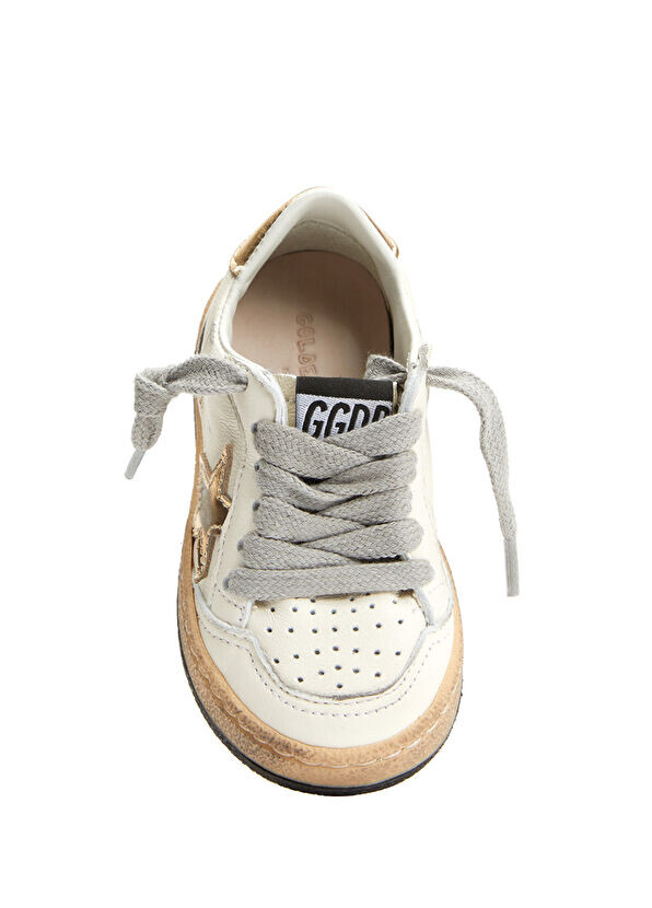 Детские кожаные кроссовки со звездочками Golden Goose, золотой — фото 4