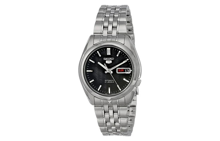 

SEIKO Часы 5 Collection Automatic Mechanical Movement Stainless Steel Strap Watch 37mm Men's Watch Black Dial, Black Dial