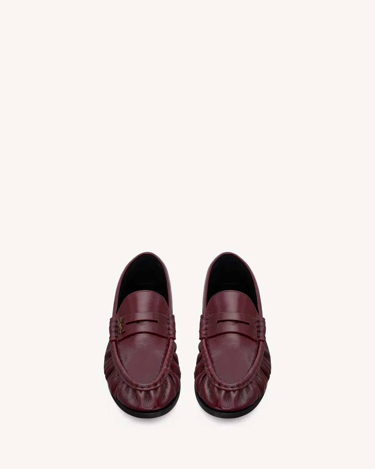 Легкие лоферы из гладкой кожи SAINT LAURENT, бордовый