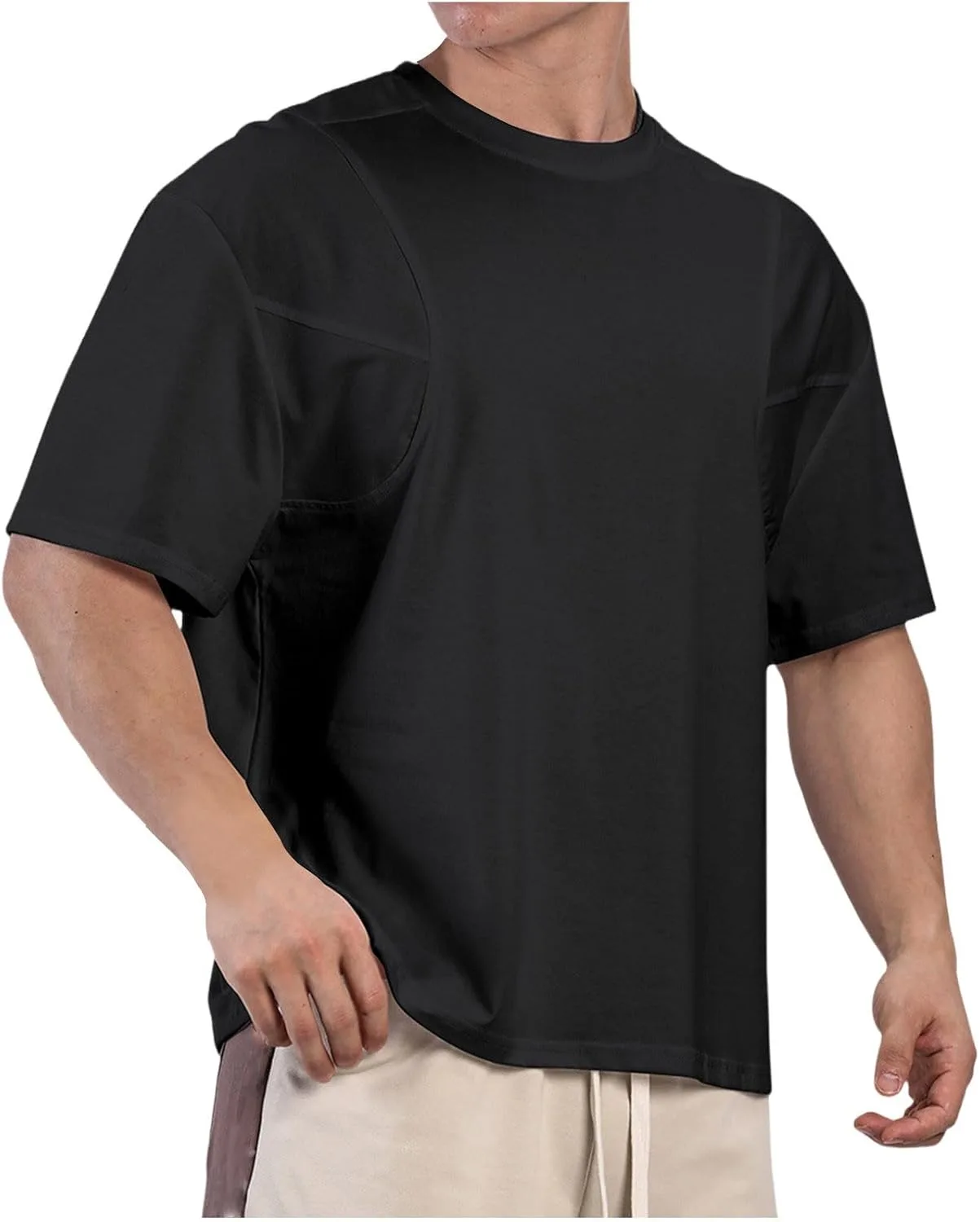 

Мужская базовая футболка с коротким рукавом и круглым вырезом