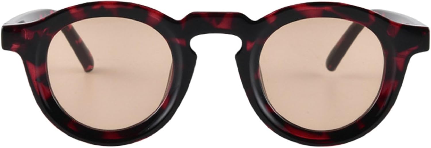 

Круглые солнцезащитные очки для женщин и мужчин в стиле панк, ретро, ​​модные солнцезащитные очки с прозрачными линзами и защитой от УФ-излучения UV400. Модные женские солнцезащитные очки mincl, Leopard Champagne