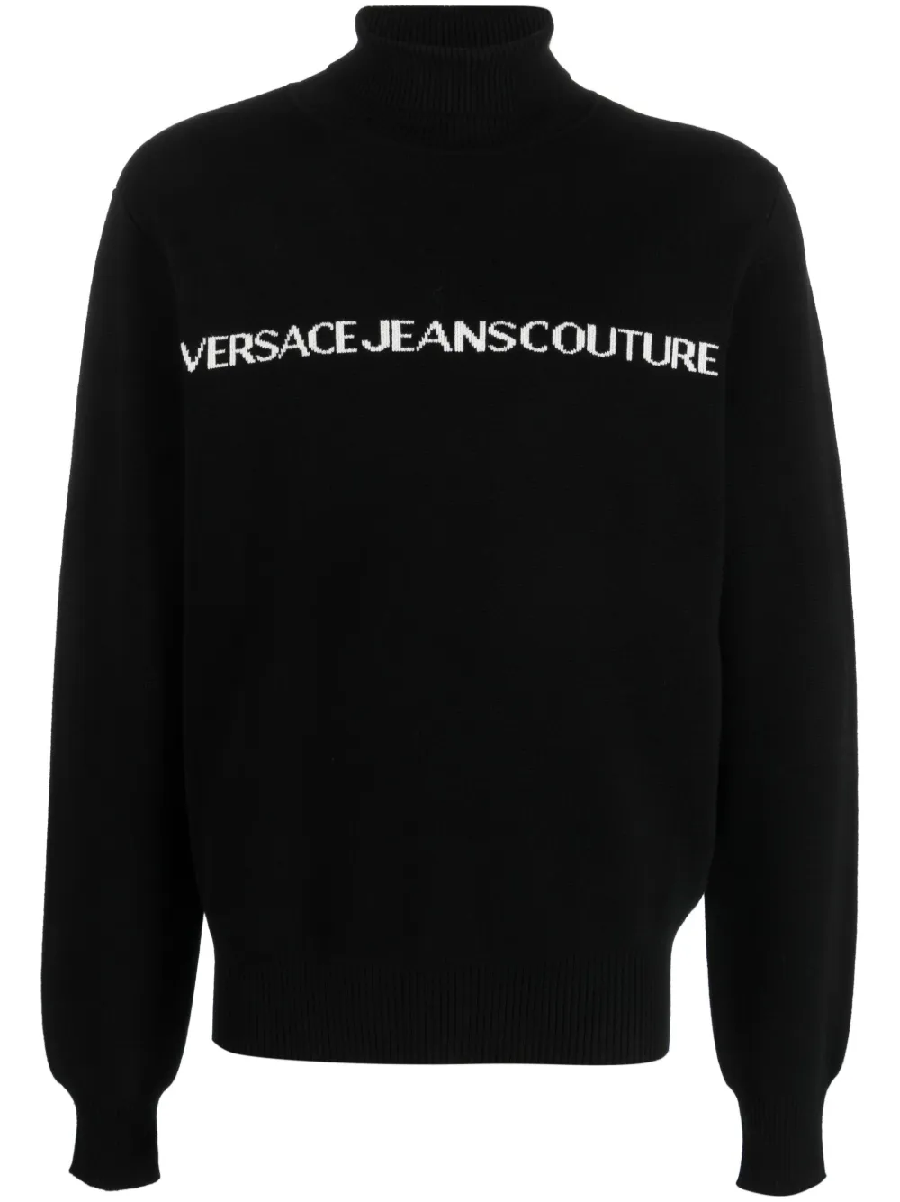 

Джемпер с высоким воротником и логотипом Versace Jeans Couture, черный