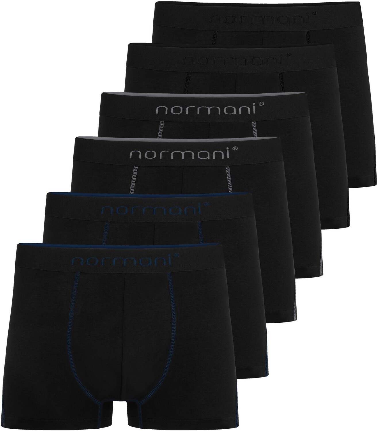 

Боксеры normani 6 Herren Baumwoll-Boxershorts, цвет Grau/Dunkelblau/Schwarz