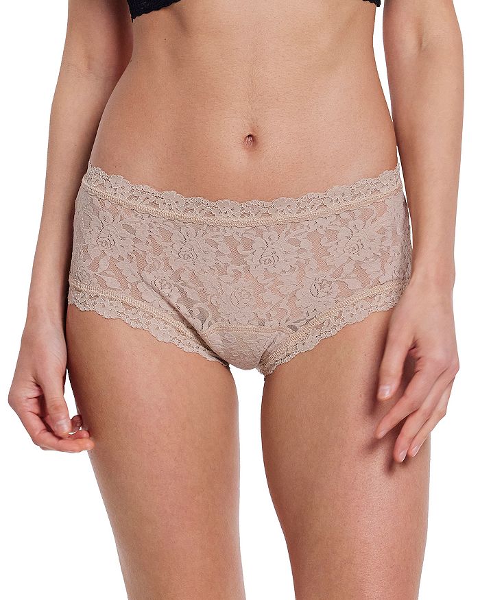 

Сигнатурные кружевные шортики Signature Lace для мальчиков с защитой от протеканий Hanky Panky, коричневый/бежевый