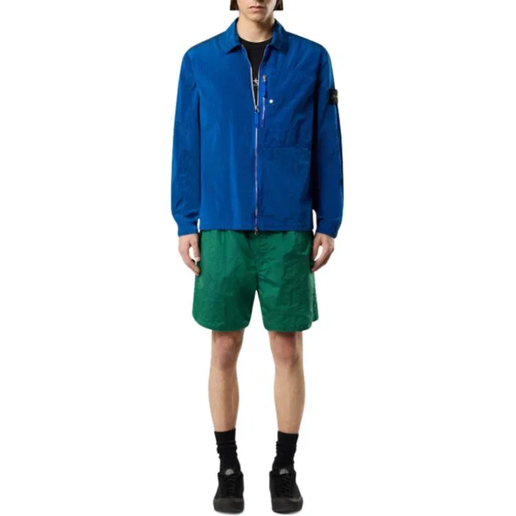 Куртка с карманом на молнии STONE ISLAND, Bright Blue — фото 4