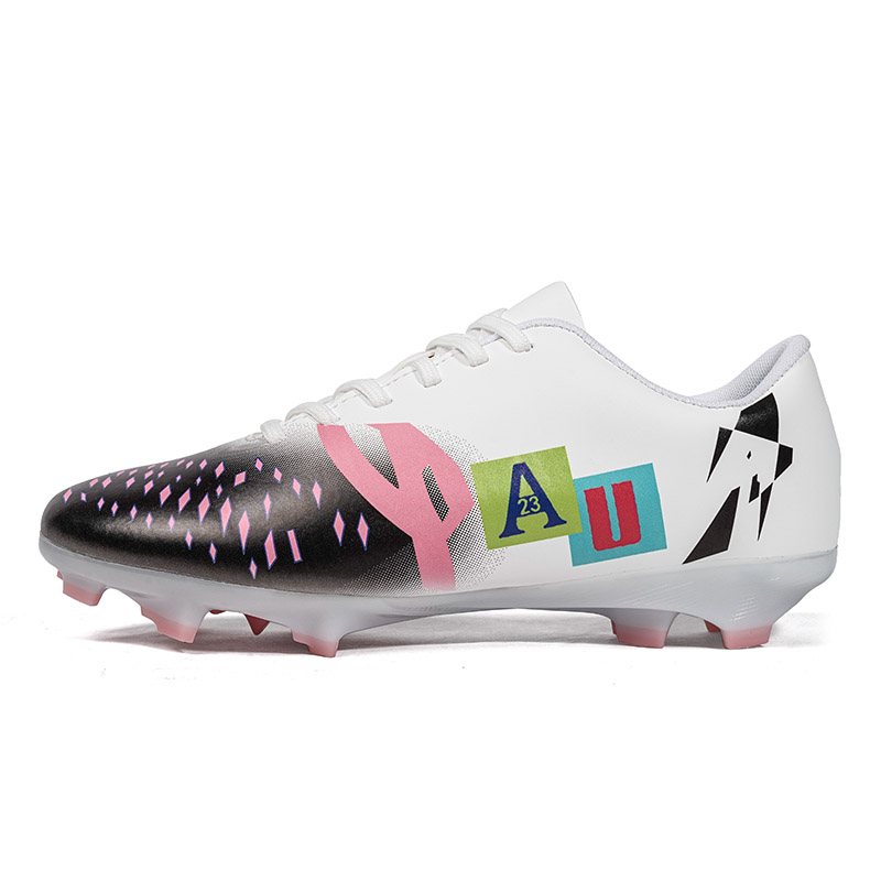 

Дышащие, нескользящие, анти-кик, низкие детские футбольные бутсы для подростков CAMKIDS, белый/розовый