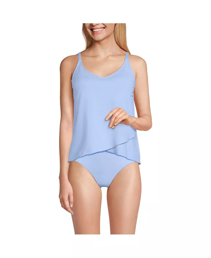 

Женский топ-танкини с чашечкой DD и подолом Tulip Hem Lands' End, синий